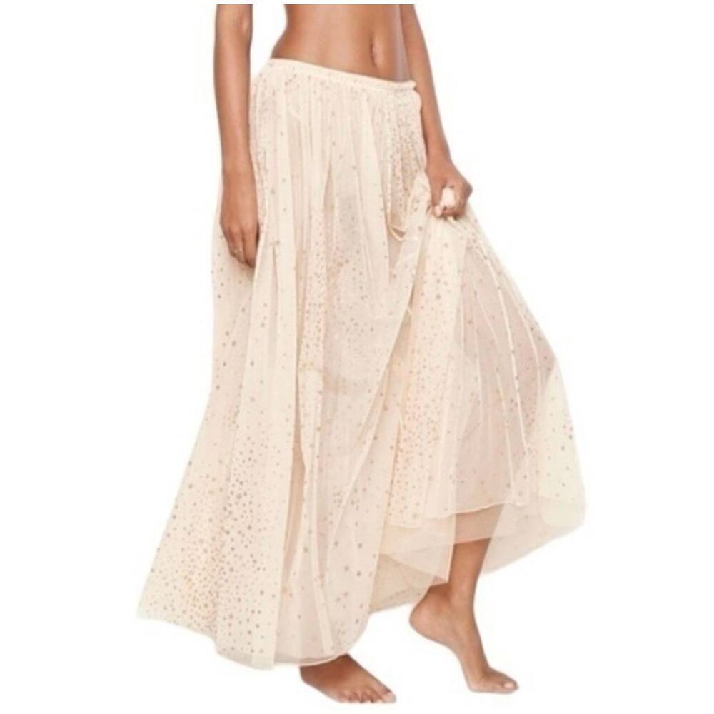Victoria's Secret Cream Maxi Skirt with Sparkle